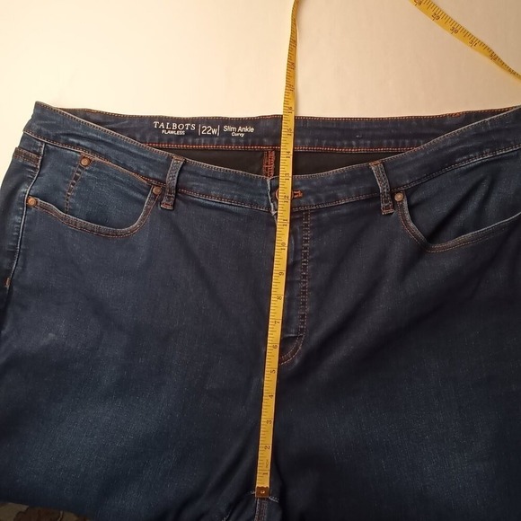 Talbots Womens Flawless Slim Ankle Curvy High Rise Dark Wash Jeans Size 22W - Picture 8 of 10